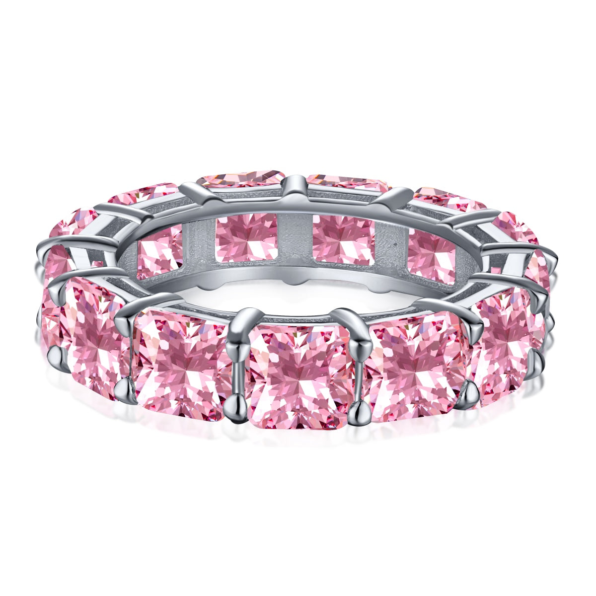 [Echo Fine ]Elegant Princess Cut Tennis Ring