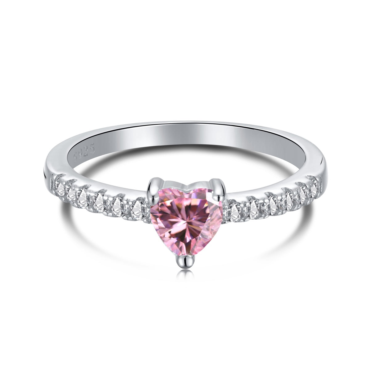 [Echo Fine ]0.5 Carat CaratEternity Charming Heart Shape Lover Ring