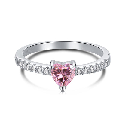 [Echo Fine ]0.5 Carat CaratEternity Charming Heart Shape Lover Ring