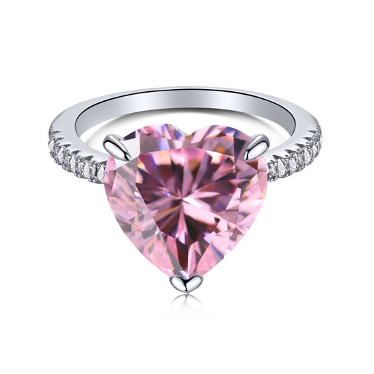 [Echo Fine ]6.0 Carat Luxurious Sparkling Romantic Heart Cut Lover Ring