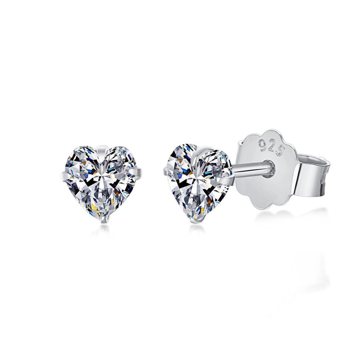 [Echo Fine ]Sparkling Heart Shaped Simple Earrings