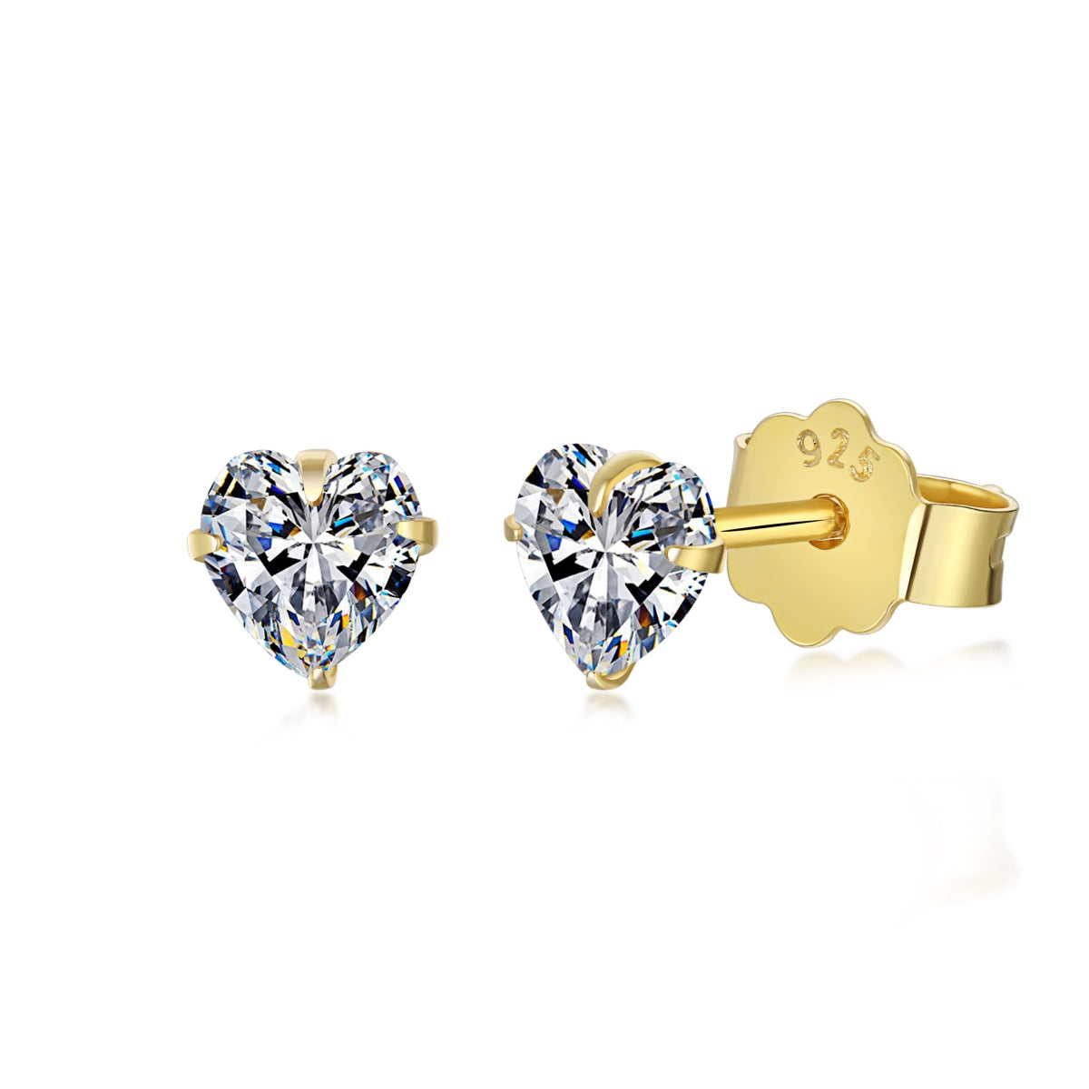 [Echo Fine ]Sparkling Heart Shaped Simple Earrings