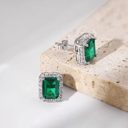 [Echo Fine ]Luxurious Dainty Emerald Cut Banquet Earrings