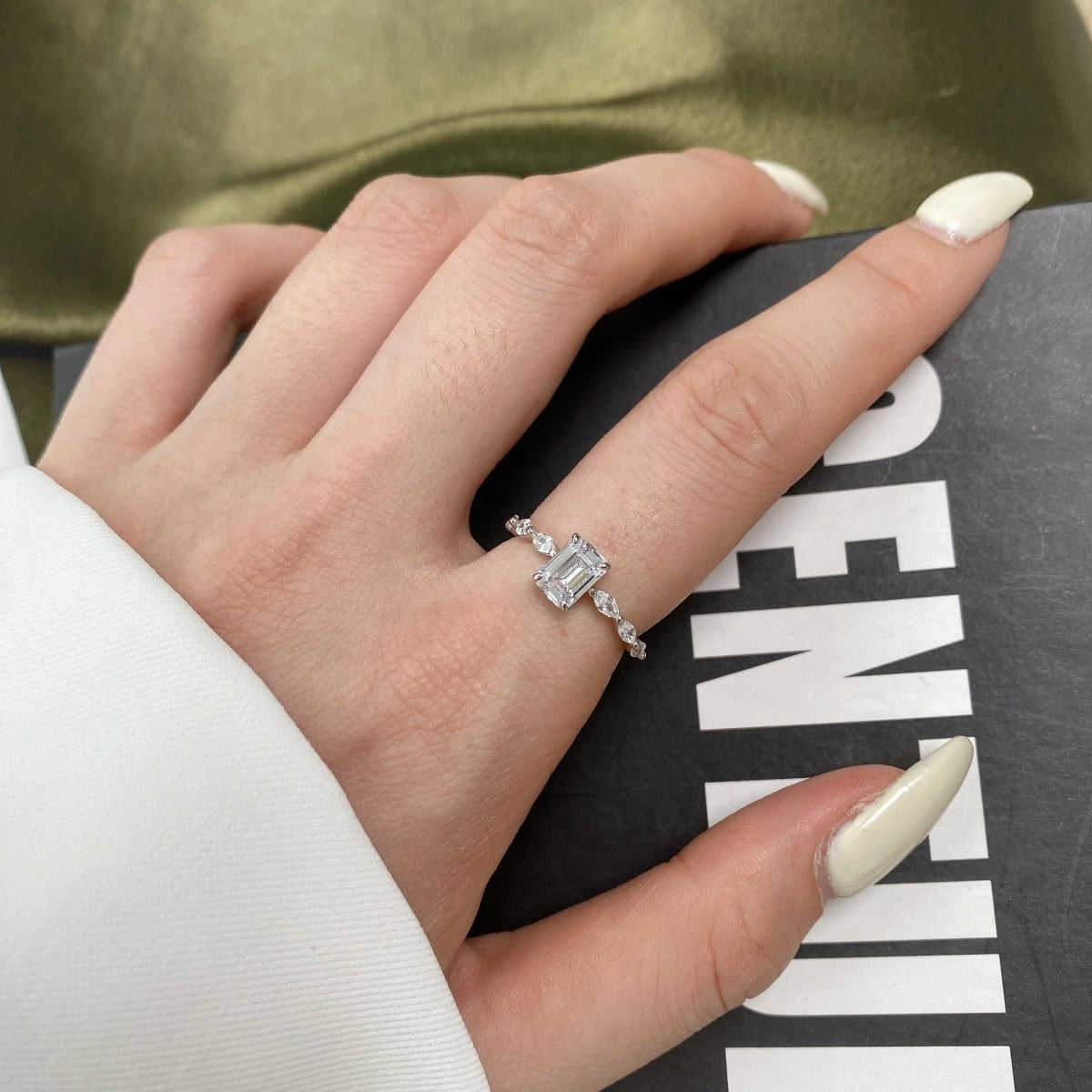 [Echo Fine ]1.0 Carat Dainty Resplendent Radiant Cut Daily Ring