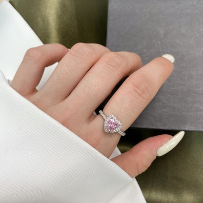 [Echo Fine ]Eternity Splashy Romantic Heart Shape Lover Ring