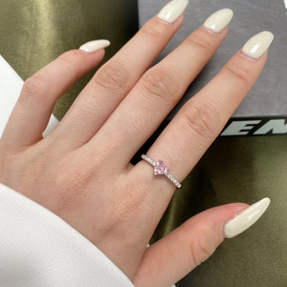 [Echo Fine ]0.5 Carat CaratEternity Charming Heart Shape Lover Ring