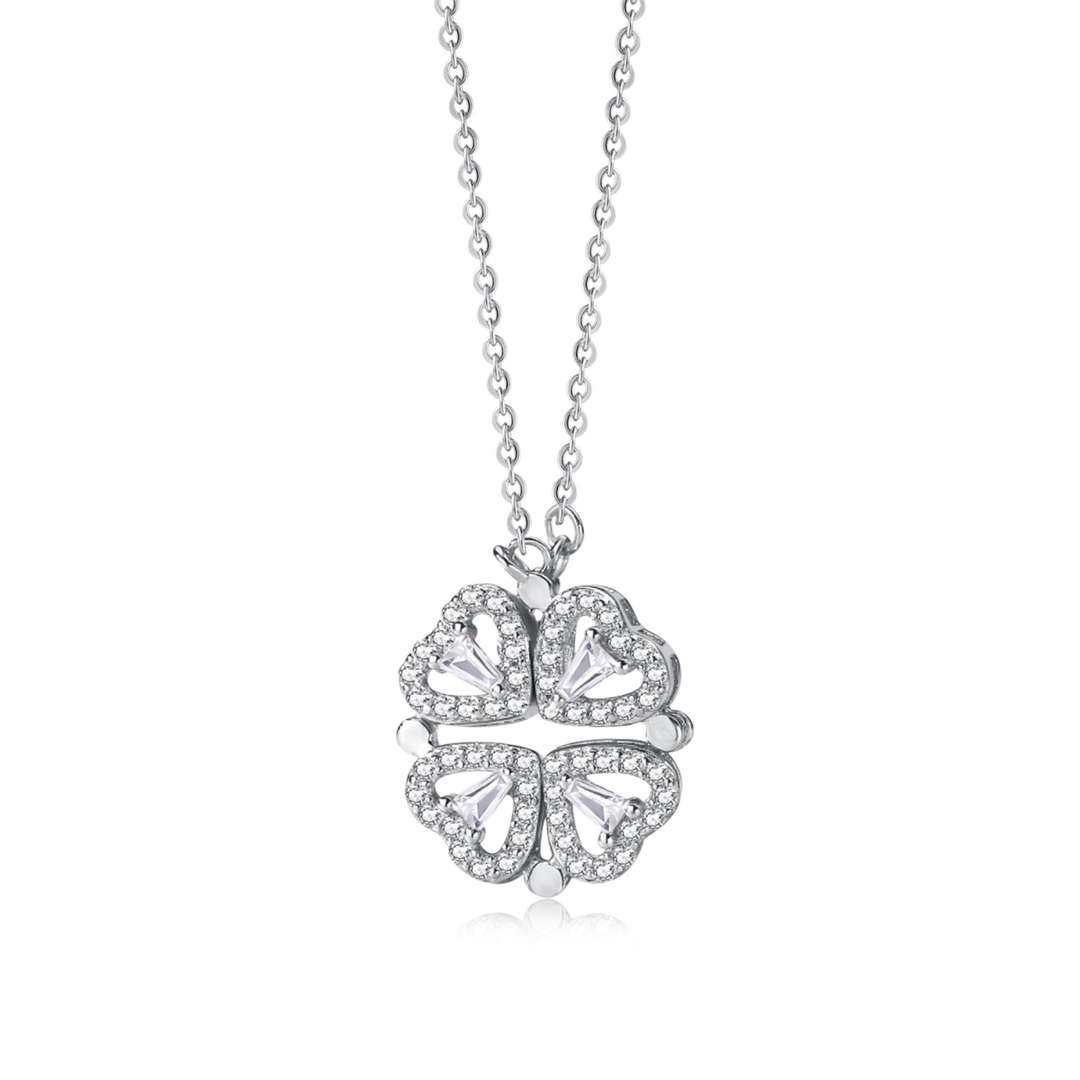 [Echo Fine ]Ornate Heart Cut Flower Shape Necklace