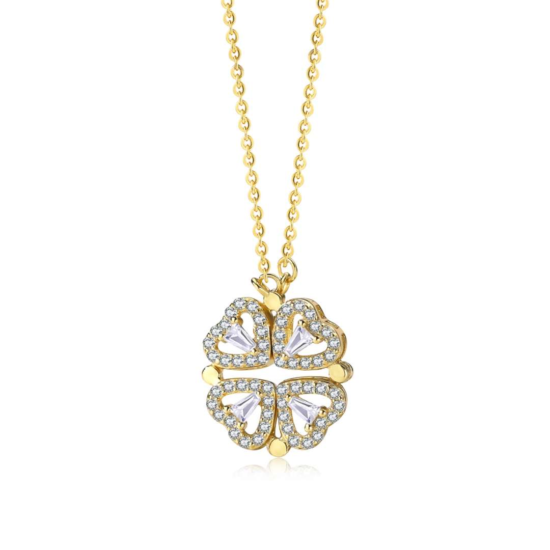 [Echo Fine ]Ornate Heart Cut Flower Shape Necklace