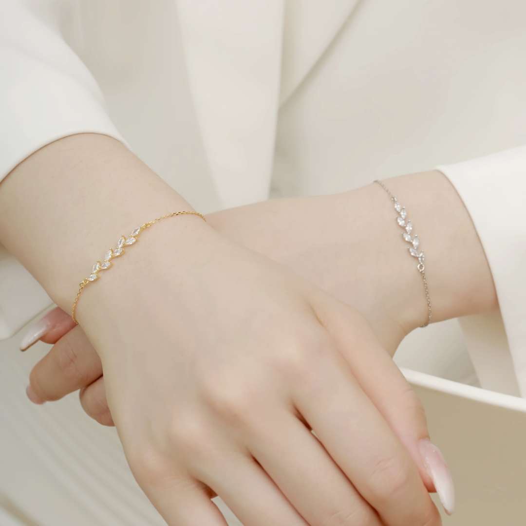 [Echo Fine ]Elegant Wheat Leaves Shape Bracelet
