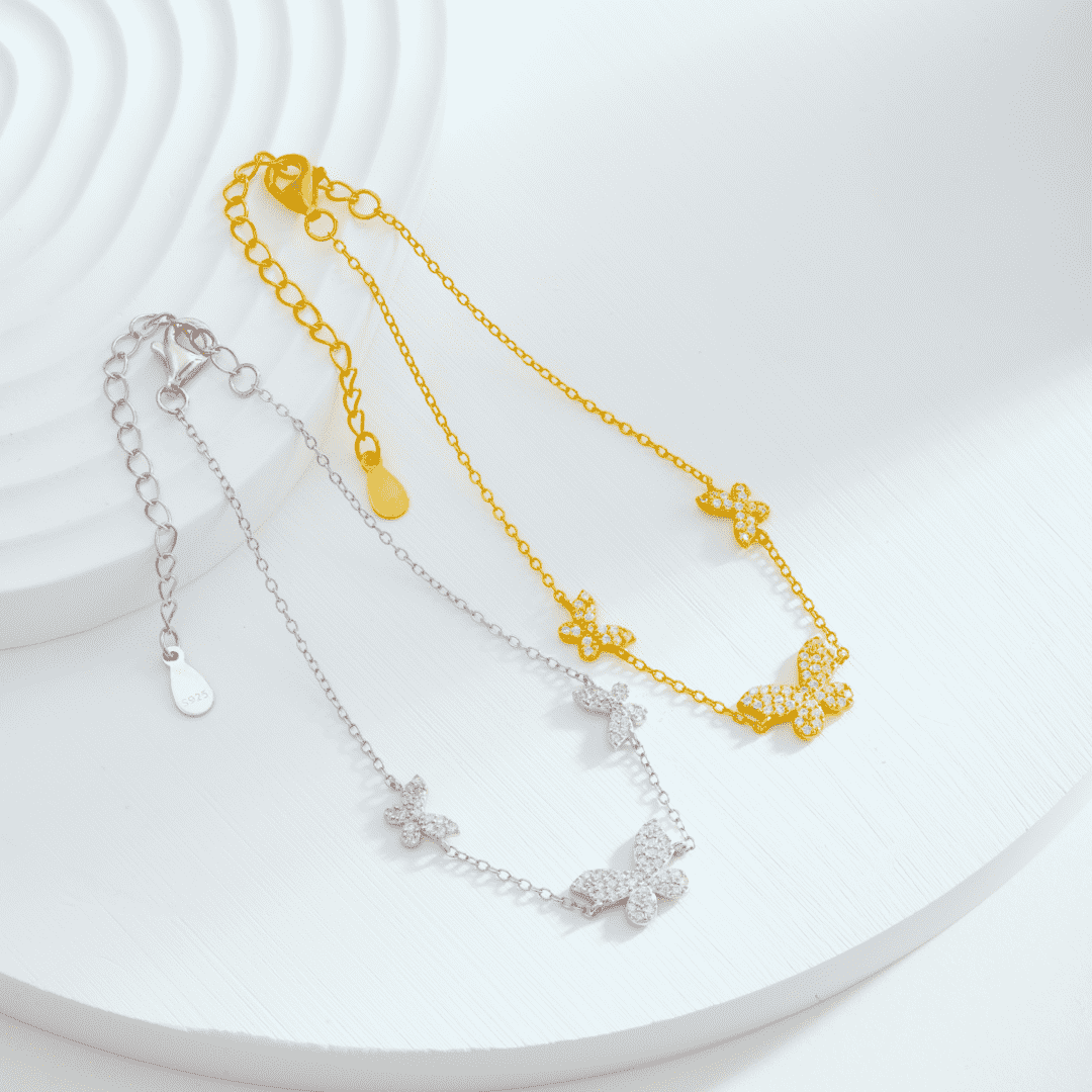 [Echo Fine ]Delicate Butterfly Pendant Bracelet