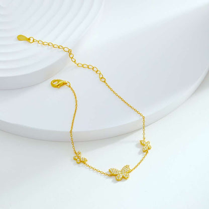 [Echo Fine ]Delicate Butterfly Pendant Bracelet