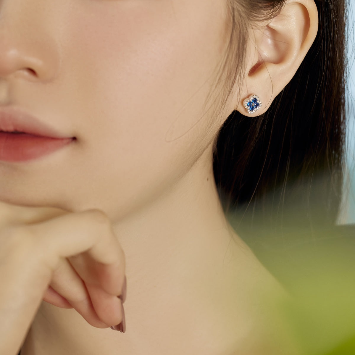 [Echo Fine ]Four-Leaf Clover Flower Shaped Earrings