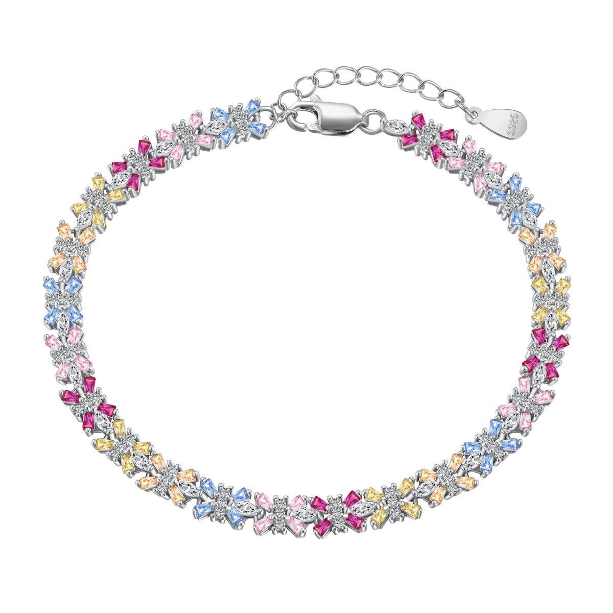 [Echo Fine ]Radiant Colorful Emerald Cut Party Bracelet