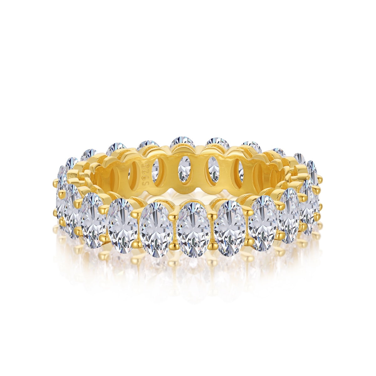 [Echo Fine ]Ornate Oval Cut Tennis Ring