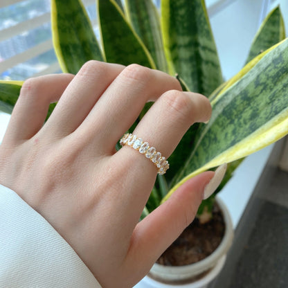 [Echo Fine ]Ornate Oval Cut Tennis Ring