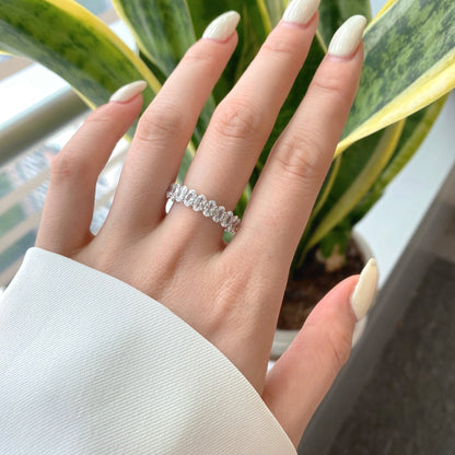 [Echo Fine ]Ornate Oval Cut Tennis Ring