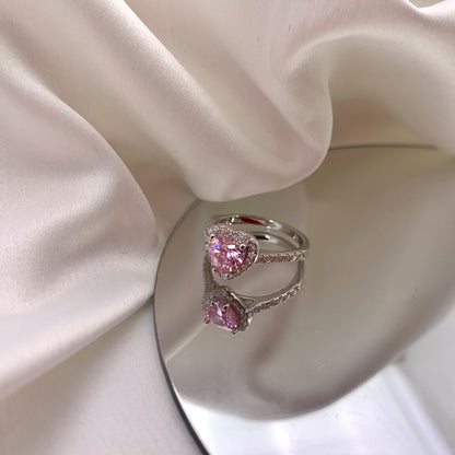 [Echo Fine ]Eternity Splashy Romantic Heart Shape Lover Ring