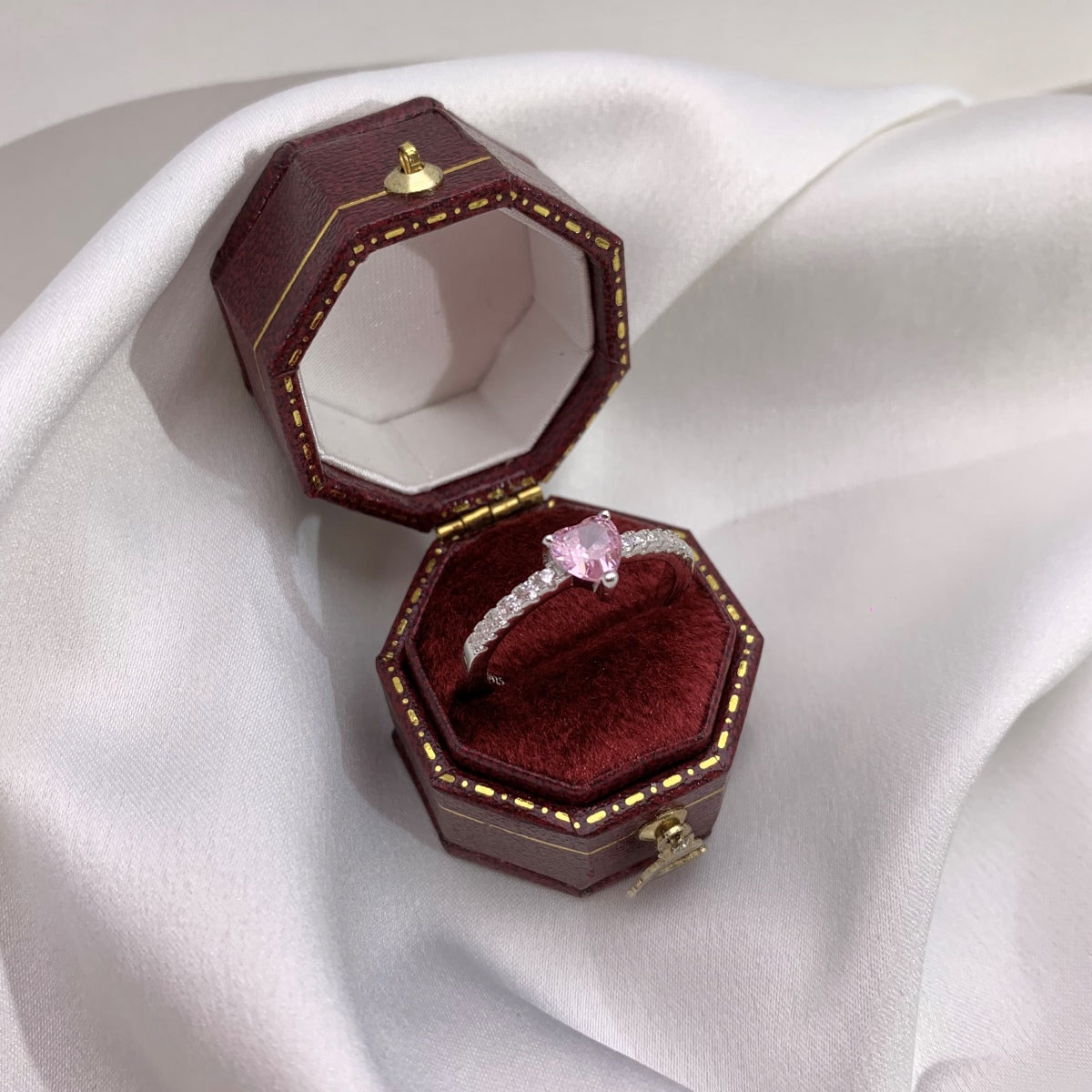 [Echo Fine ]0.5 Carat CaratEternity Charming Heart Shape Lover Ring