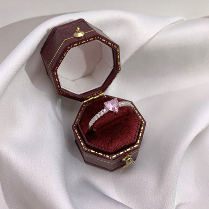 [Echo Fine ]0.5 Carat CaratEternity Charming Heart Shape Lover Ring