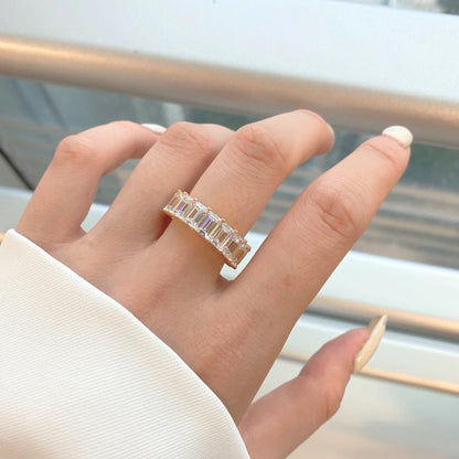 [Echo Fine ]0.75 Carat Elegant Emerald Cut Tennis Ring