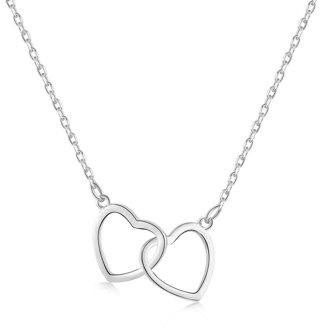 [Echo Fine ]Sterling Silver Love Double Ring Necklace