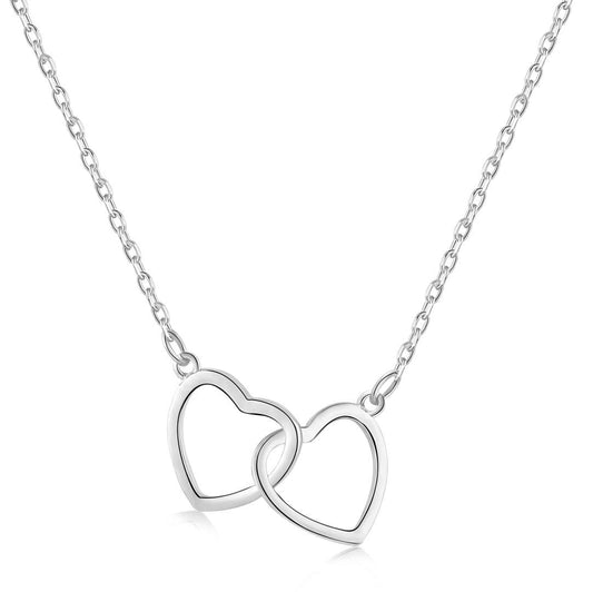 [Echo Fine ]Sterling Silver Love Double Ring Necklace