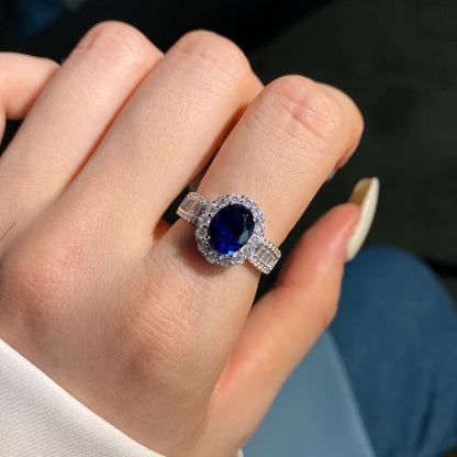 [Echo Fine ]1.5 Carat Dazzling Charming Oval Cut Banquet Ring
