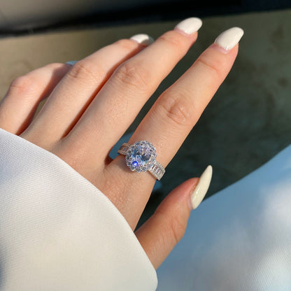 [Echo Fine ]1.5 Carat Dazzling Charming Oval Cut Banquet Ring