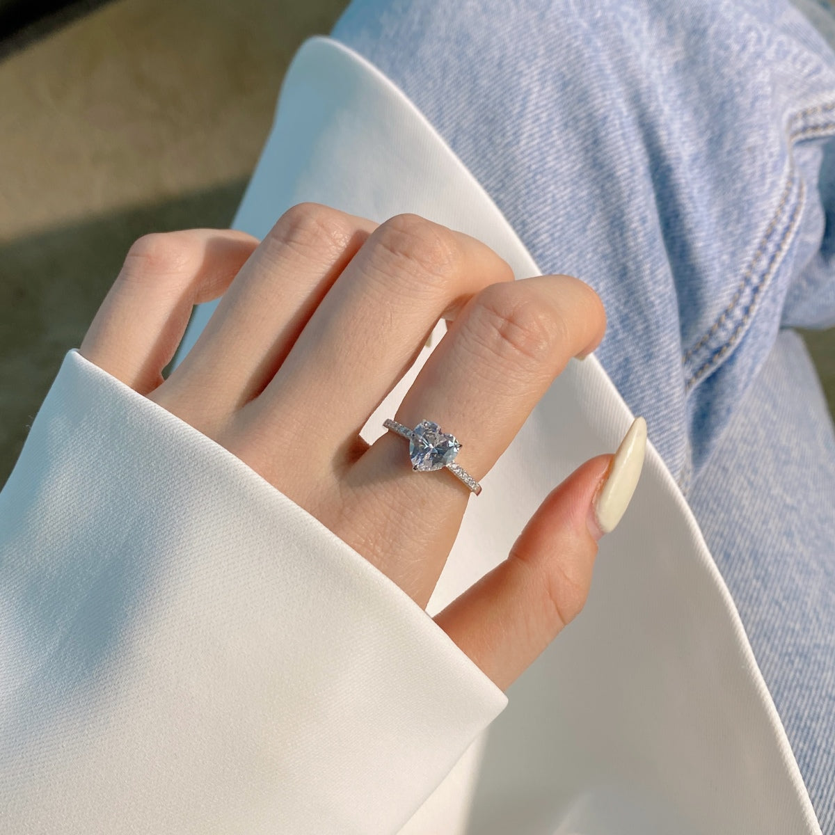 [Echo Fine ]2.0 Carat Dazzling Lustrous Heart Cut Lover Ring