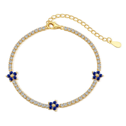 [Echo Fine ]Sparkling Flower Shape Tennis Bracelet
