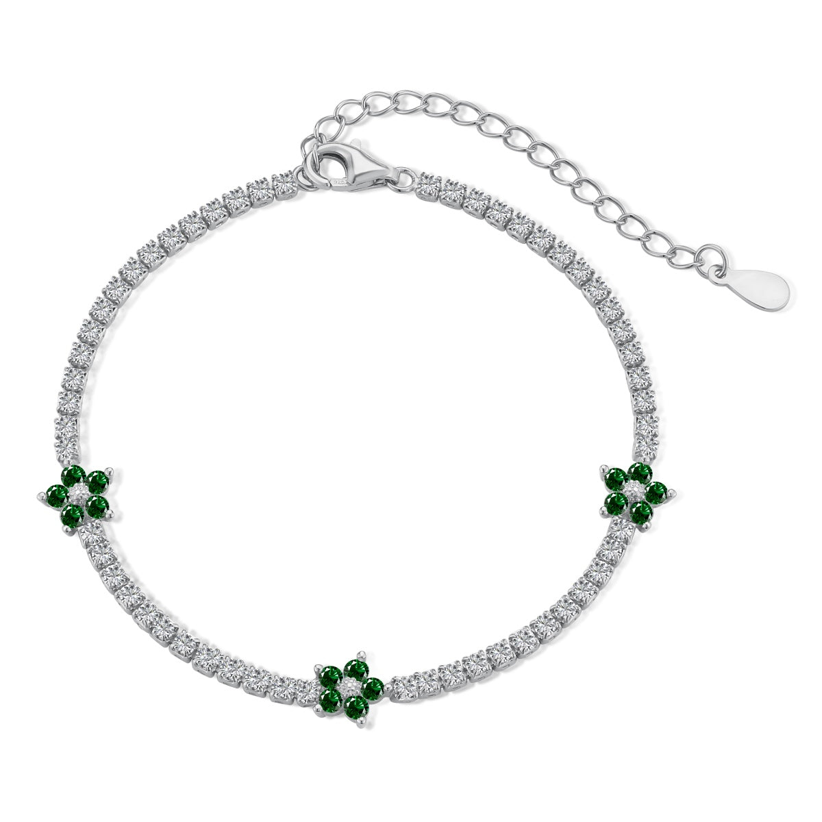 [Echo Fine ]Sparkling Flower Shape Tennis Bracelet