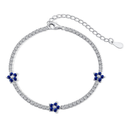 [Echo Fine ]Sparkling Flower Shape Tennis Bracelet