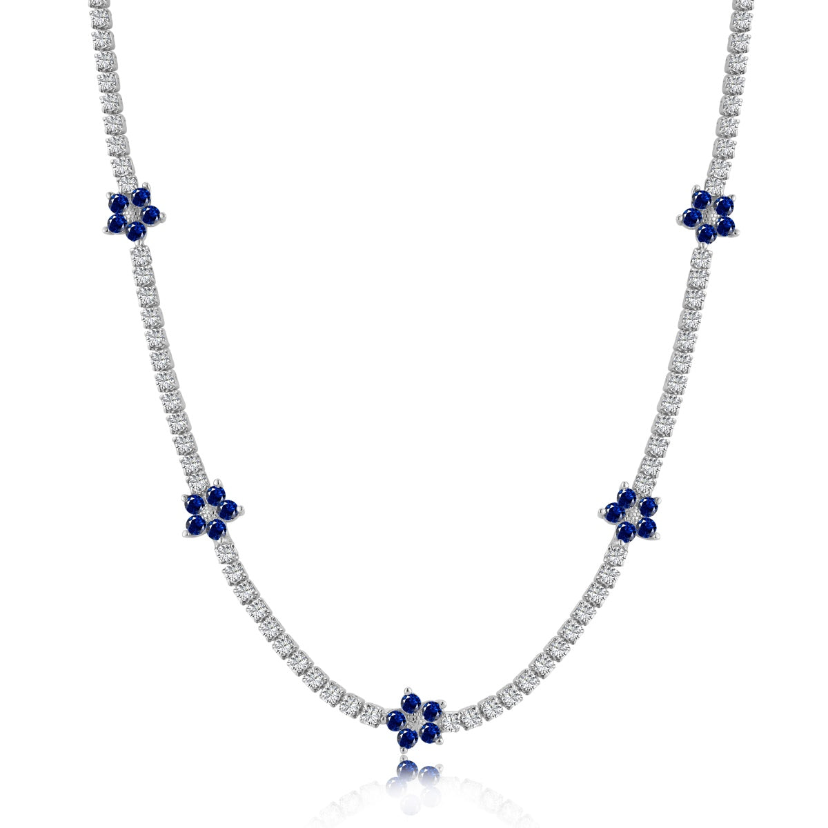 [Echo Fine ]Luxurious Colorful Flower Tennis Necklace