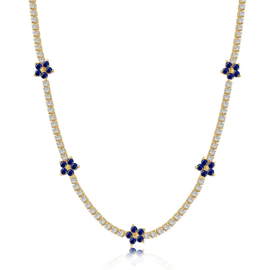 [Echo Fine ]Luxurious Colorful Flower Tennis Necklace