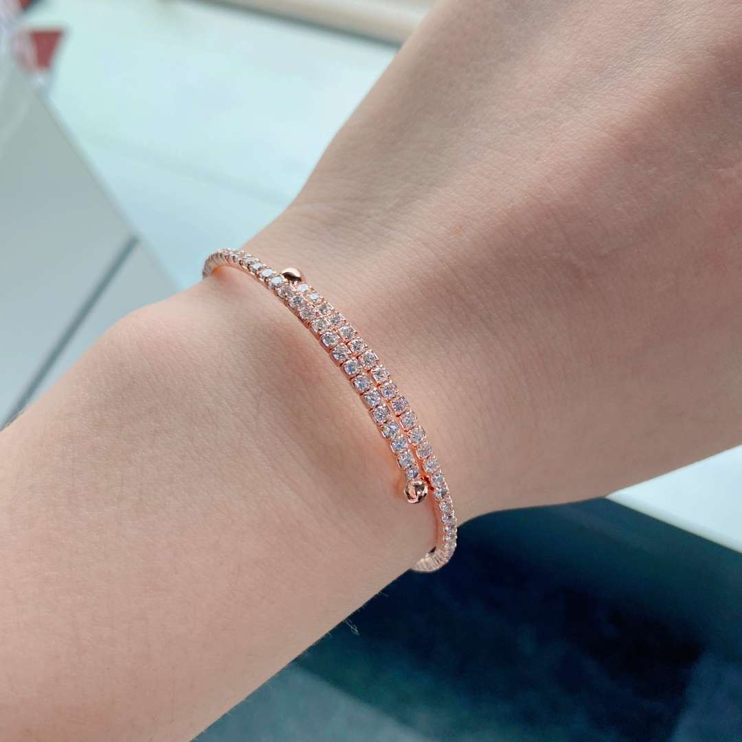 [Echo Fine ]Row of Diamonds Round Fashion Bracelet