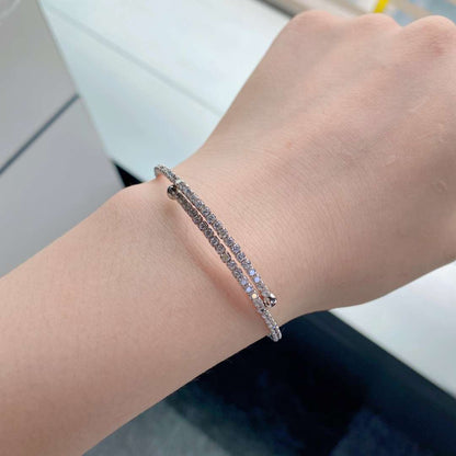 [Echo Fine ]Row of Diamonds Round Fashion Bracelet