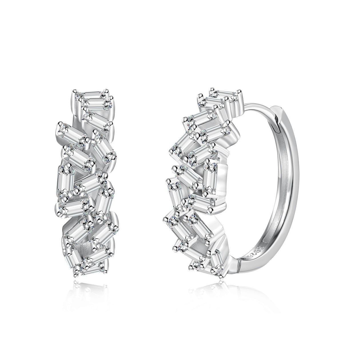 [Echo Fine ]Dazzling Colorful Emerald Cut Daily Earrings