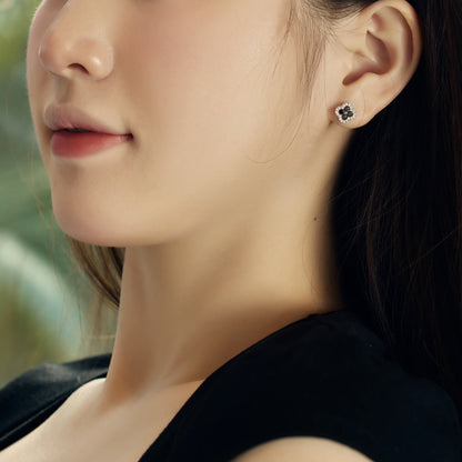 [Echo Fine ]Four-Leaf Clover Flower Shaped Earrings