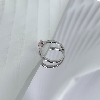 [Echo Fine ]0.5 Carat CaratEternity Charming Heart Shape Lover Ring