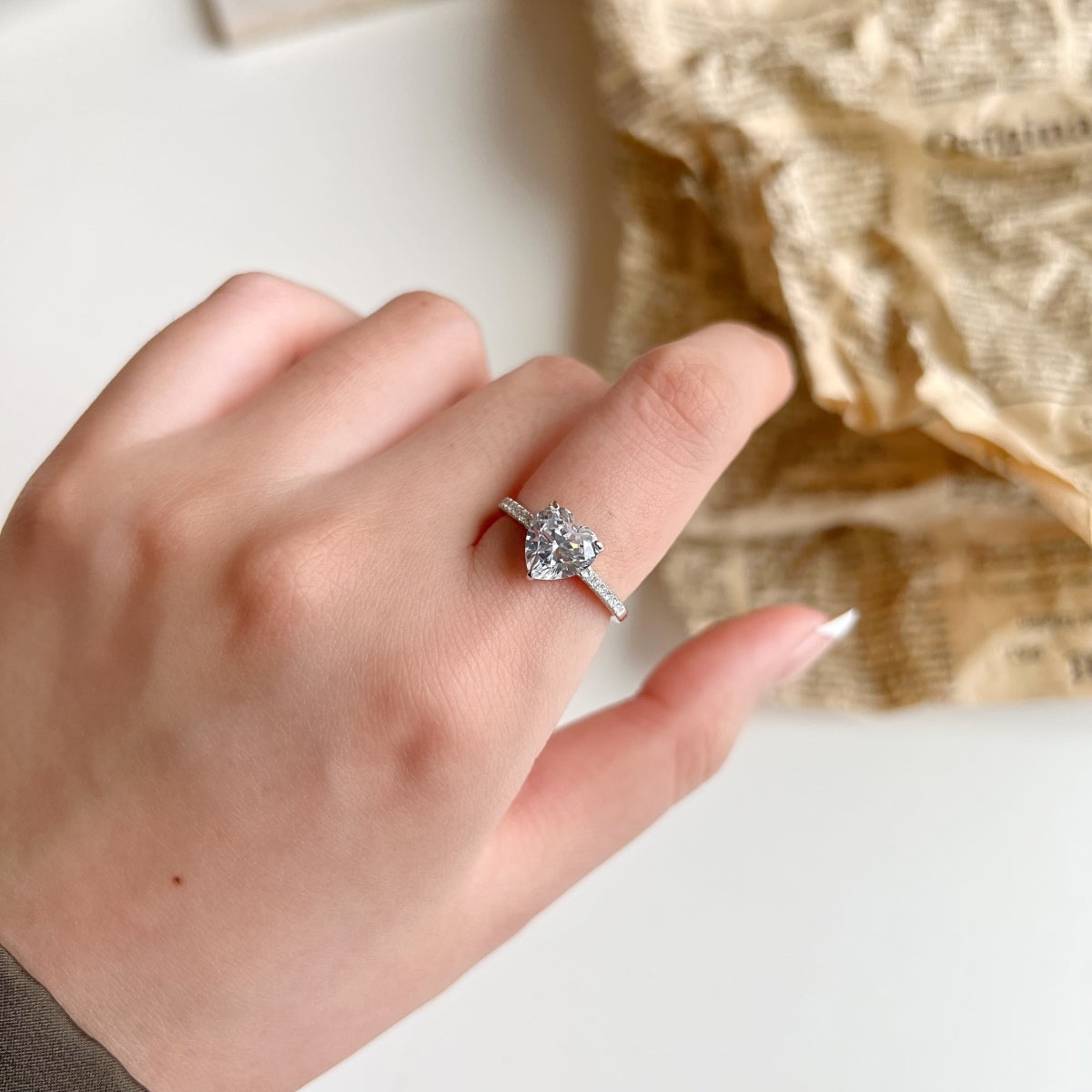 [Echo Fine ]2.0 Carat Dazzling Lustrous Heart Cut Lover Ring