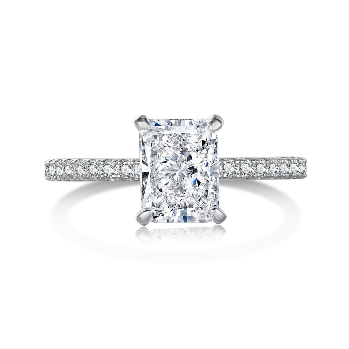 [Echo Fine ]2.0 Carat Dazzling Sparkling Radiant Cut Party Ring