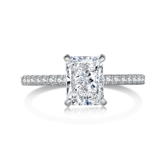 [Echo Fine ]2.0 Carat Dazzling Sparkling Radiant Cut Party Ring
