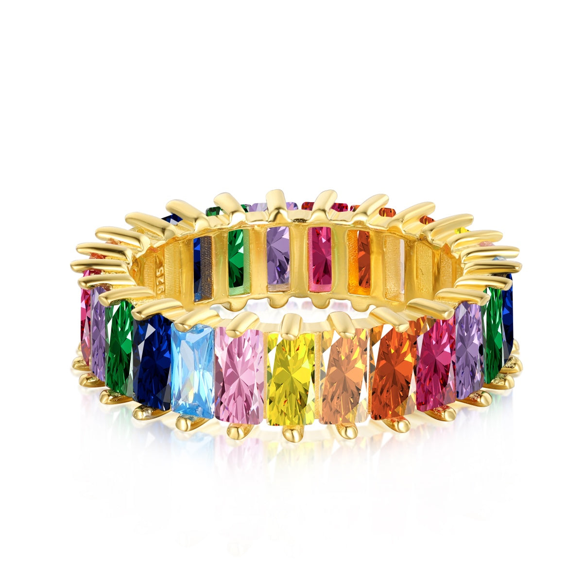 [Echo Fine ]Unique Colorful Radiant Cut RIng