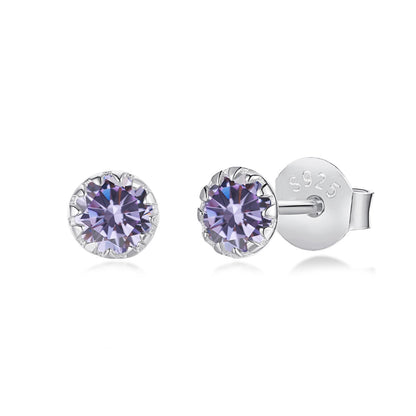 [Echo Fine ]Sparkling Colorful Round Shape Earrings