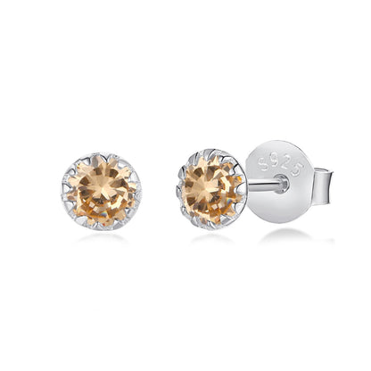 [Echo Fine ]Sparkling Colorful Round Shape Earrings