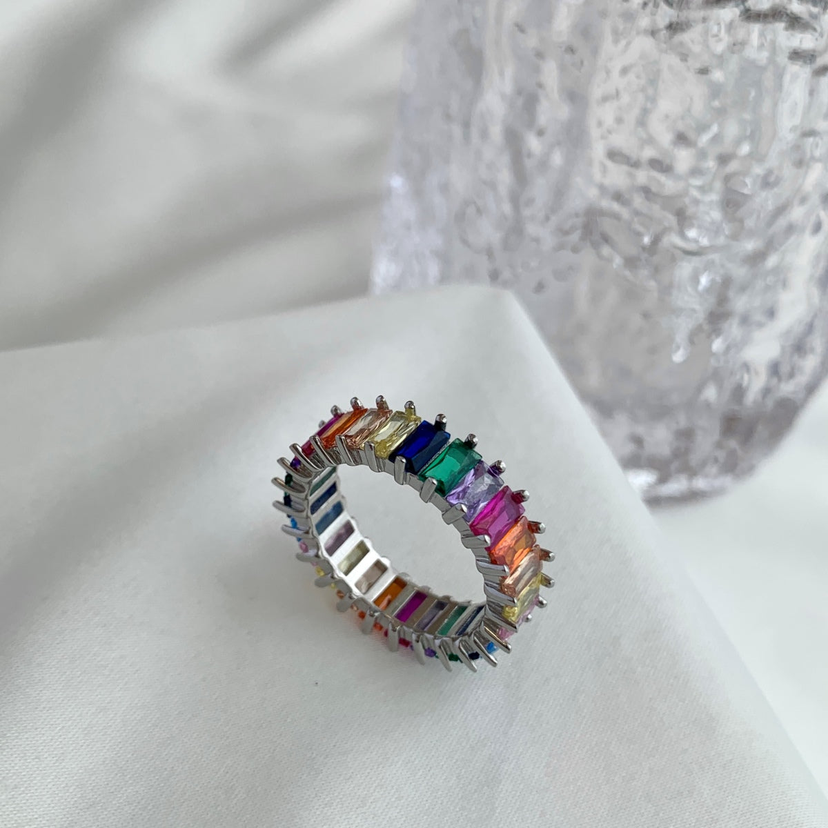 [Echo Fine ]Unique Colorful Radiant Cut RIng