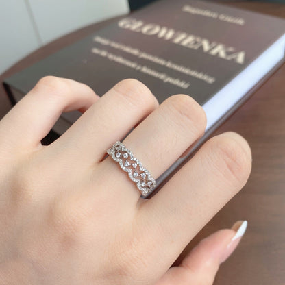 [Echo Fine ]Elegant Resplendent Round Shape Party Ring