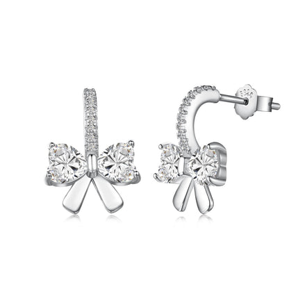 [Echo Fine ]Exquisite Earrings With Heart-Shaped Bow Design