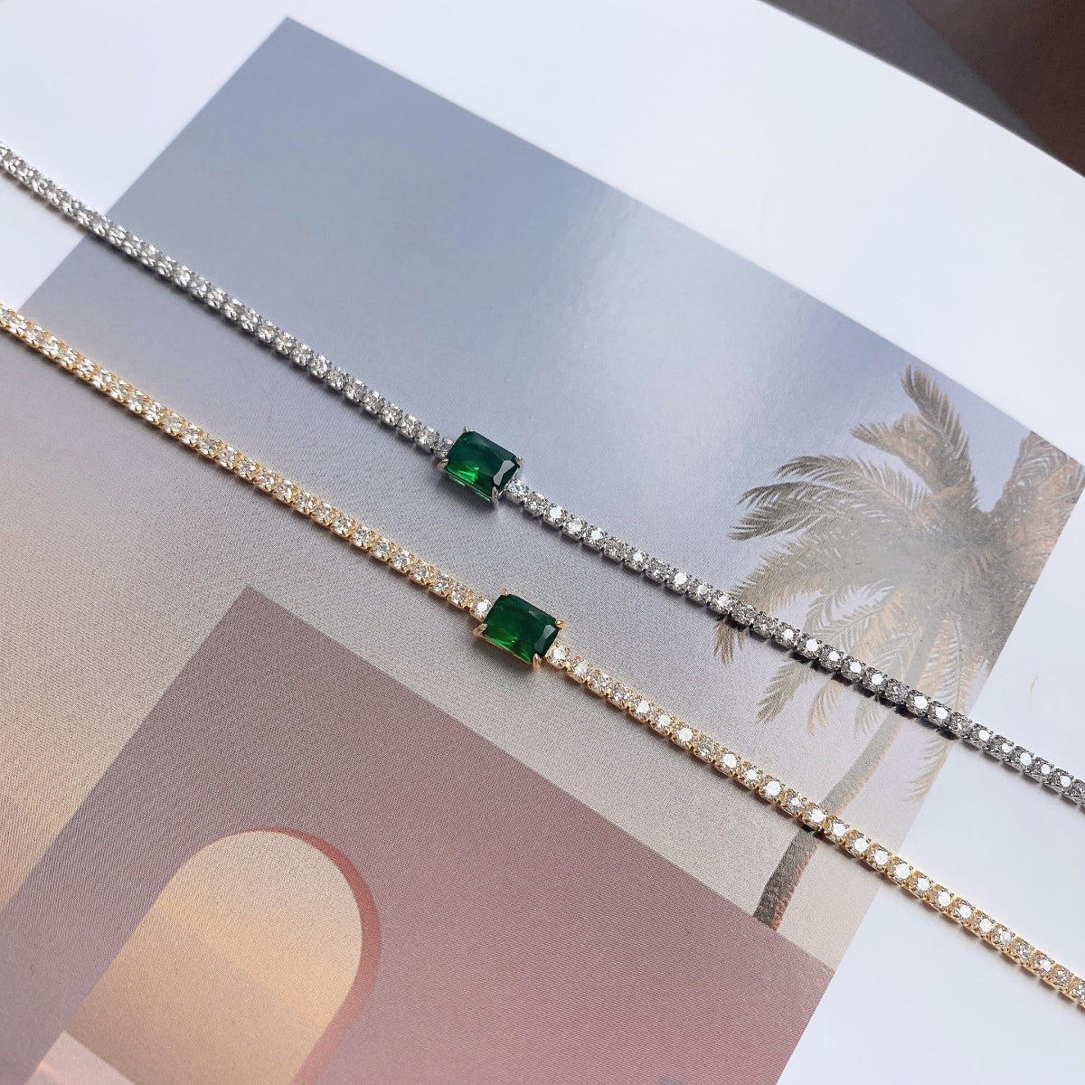 [Echo Fine ]1.0 Carat Unique Emerald Cut Banquet Bracelet