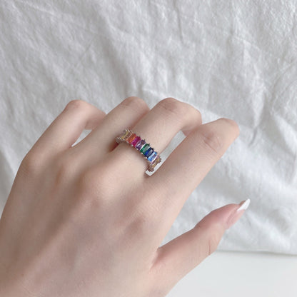 [Echo Fine ]Unique Colorful Radiant Cut RIng